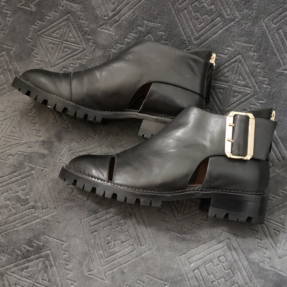 Jeffrey Campbell leather cutout ankle booties